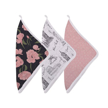 Load image into Gallery viewer, London, Paris, New York wash cloth set
