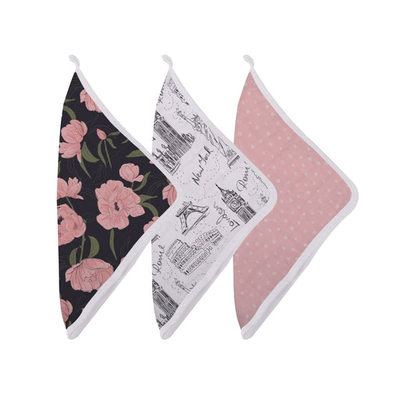 London, Paris, New York wash cloth set